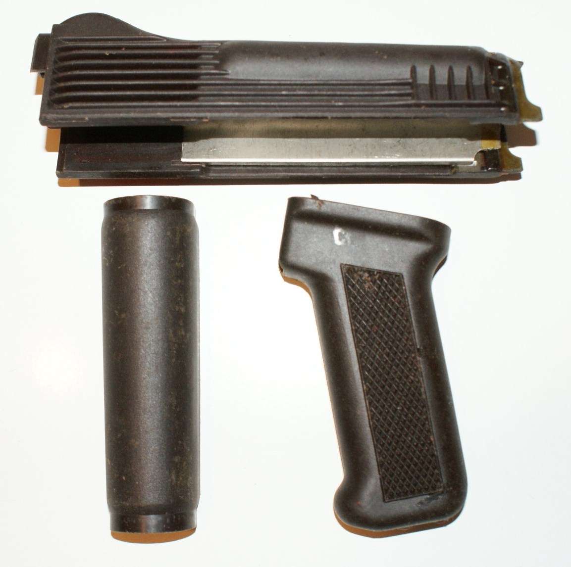 WTS Russian plum AK polymer handguards w/pistol grip.